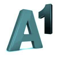 Logo von A1 in türkisem Farbton